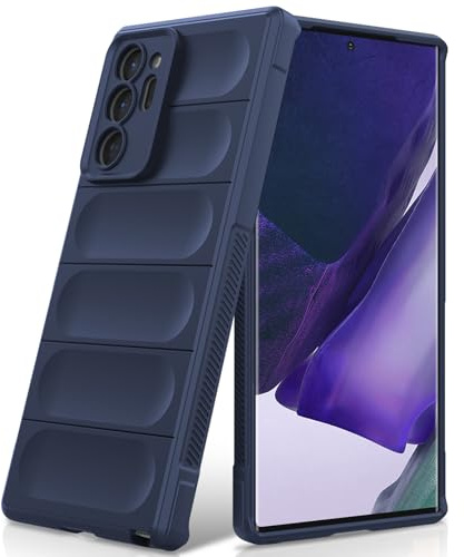 BonYonka Cover in Silicone per Samsung Galaxy Note 20 Ultra, Blu | Design Ondulato Antiurto, Fodera in Microfibra Antigraffio, Touch Morbido Setoso, Protezione Anticaduta di Grado Militare