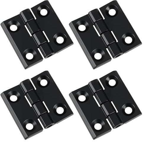 Juego de 4 bisagras para puerta, bisagras de acero inoxidable, color negro, juego de bisagras, apto para puertas de habitaciones, puertas de entrada, muebles de jardín, cajas de herramientas