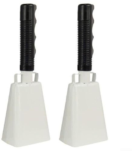 Laute Kuhglocken-Set, 2 Stück, Stahl, Handglocken für Sportveranstaltungen, Partys und Feiern