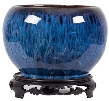 Xilin-872 Pflanztopf Einfache Indoor-Keramik mit Basis Nordic Flower Pot Sphärische große Blumentopf Blumenübertopf