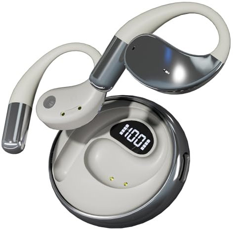 Souroyea Wireless Earbuds, Open Ear Headphones for Sport, Running and Fitness, 139 Languages Ai Real Time Translating Device No Subscription（White）