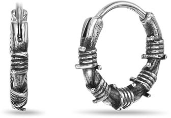 Metro Jewelry Stacheldraht-Creolen für Damen und Herren – Edelstahl-Ohrringe – Unisex-Kreolen mit Scharnieren – Vintage-inspirierter Schmuck