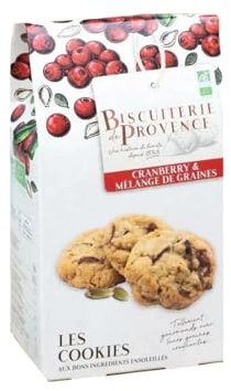 Biscuiterie de Provence | Biscotti BIO con Mirtilli Rossi e Miscela di Semi - 1 x 120 Gr | Astuccio Biscotti Francesi Mirtilli, Mandorle, Semi di Zucca e Girasole