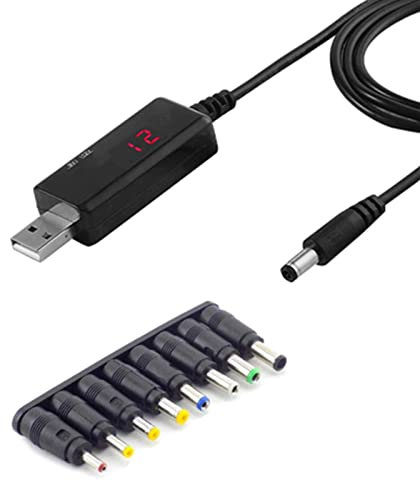 Cable convertidor USB a CC 5V 9V 12V USB a 8 piezas para ventilador de enrutador, conector de carga WiFi