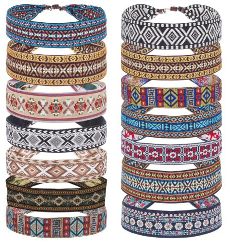 OLYCRAFT 14 Stück Western Hutband 32~48mm Breit Verstellbar Für Cowboyhüte Unisex Strohhut Accessoires Für Damen Und Herren