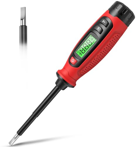 KAIWEETS 2-in-1 Voltage Tester Screwdriver, 3-500V AC Voltage Tester with Contact & Non-Contact Detection, LCD Display, Live Wire Finder, Continuity Tester, Circuit Tester, Slotted Screwdriver