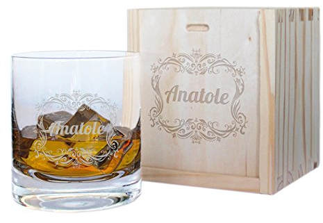 Amikado Coffret Verre à Whisky Cadre personnalisé par Gravure avec Un prénom