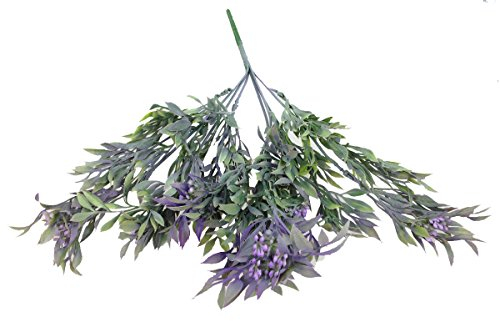 GMMH Kunstblumen Blumenstrauß Ziergrassär Grünpflanze Distel Dorn Wilde künstliche Beerenzweig Blumen Hochzeit Party (klein Beerenzweig 39 cm blau)