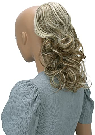 CAISHA 30cm Treccia Caduta Capelli Con Chiusura A Cordoncino Ondulata Voluminosa Miscela Biondo Chiaro Castano Chiaro PH216