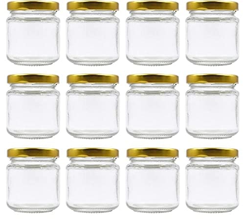 U-Pack 100ml 3.3 fl.oz Glass Jar with Gold Lid for Honey Jam Gift