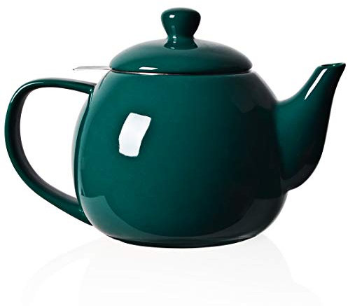 Sweejar Théière en porcelaine avec infuseur et couvercle, avec filtre 76,2 g pour thé/café/lait/femme/bureau/maison/cadeau (Jade)