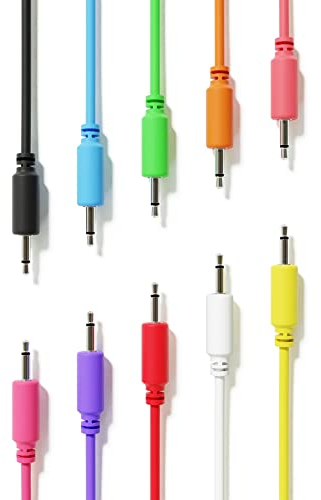 ExcelValley - Mono Modular Patchkabel TS 3,5mm 1/8 Zoll Eurorack Synthesizer [10-Pack | 10 cm - 3,94]