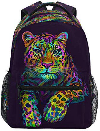 funnyy Leopard Jaguar Animals Laptop Backpack College School Bag Casual Travel Daypack Rucksack Kids Bookbag Waterproof Computer Bag Schoolbag for Teen Girls Women Men Business Work