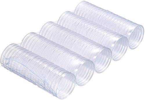 VIVIIHOO DILISEN 100 Pièces 40 mm Capsules de Monnaie Ronde Cas de Pièce de Monnaie en Plastique Cas de Récipient de Pièce pour Fournitures de Collection de Pièces