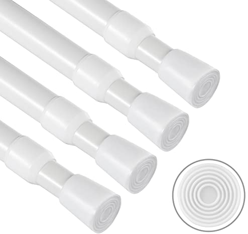 Vorhangstange, OEH 4PC Gardinenstange, ohne Bohren, rostfrei, Spannstange mit Feder, verstellbare Spannstangen für Fenster, Badezimmer, 55-90 cm, 3 cm Durchmesser