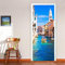 YQLKD 3D Dekoration Türsticker Venedig Canal Gate Aufkleber Selbstklebende Dekoration wasserdichte Wohnkultur