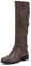 Syktkmx Damen-Motorradstiefel, kniehohe Stiefel, Winter, Schnürung, Reiten, flacher niedriger Absatz, 1-taupe, 40 EU
