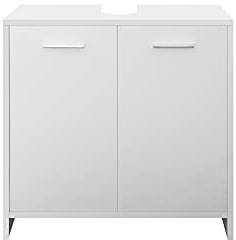 ML-Design Waschbeckenunterschrank Weiß 58x60x33cm, Badezimmer Waschbecken Unterschrank mit 2 Türen, viel Stauraum, Waschtischunterschrank aus MDF-Holz, Badezimmerschrank Waschtisch Badschrank Badmöbel