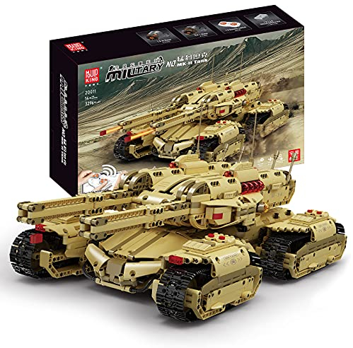 Mould King 20011 Technologie MOC MK-Ⅱ Baustein Tank, dynamische Version des Kriegsserienmodells (Fernbedienung & APP Steuerung R/C) Panzer Montagesatz, kompatibel mit, Unisex