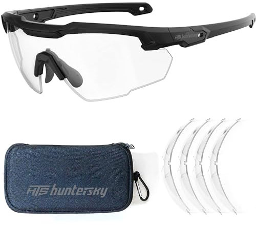 HTS HUNTERSKY Taktische Schießbrille, Militärqualität, mit ballistischem Aufprallschutz, überlegene Klarheit