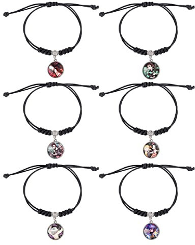 Roffatide Anime Kunstleder Geflochtene Schnur Armband Verstellbare Armband Cosplay Armbänder Set