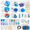 TOPSEAS Molde Silicona Resina,Moldes de Resina Epoxi,Kit de Molde con Accesorios,Redondo,Esfera,Cubos,Diamante,para Manualidades Joyería DIY