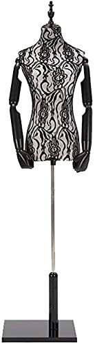 Schneiderpuppen Schneiderbüste Schwarze Spitze Weibliche Kleid Form Schaufensterpuppe, Schneidermeisterdesign Mode Kleidung Torso, for/Rock/Hochzeitskleid (Color : with Arms)