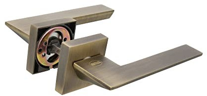 Amig - Set di maniglie per porta | mod. Zahora | 52 x 146 mm | con bocallave | design elegante e semplice | manico ergonomico | pelle zama