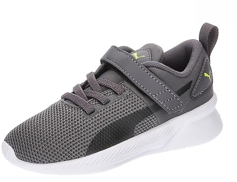 PUMA Unisex Kinder Flyer Runner V Inf Turnschuhe, Dark Coal Puma Black Lime Smash, 27 EU