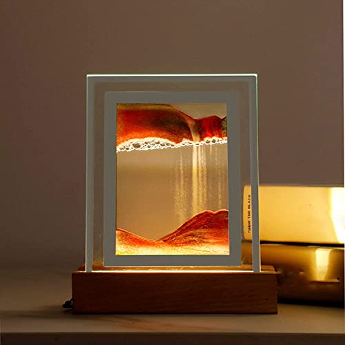 Sandscape, 3D LED Tableau Sable Décoration Automne Tableaux Sable A faire tourner Mobiles Figures Décoratives Avec LED Lumière Verre Sable Set Bureau Décoration Lampe Sable Détente Alimenté par USB