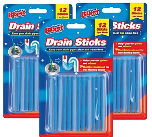 Commercial Strength Drain Sticks, Pack of 36, Enzyme Drain Cleaner for Sinks, Basins, Bathtubs. Powerful Enzymatic Cleaner Prevents Blockages and Bad Odour | Perfect for Grease, Fat, Food Residue.