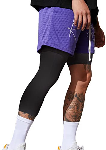 Smatstyle Kompressionshose Herren 3/4 Laufhose Langlang Tight Herren Single Leg 3/4 Sport Leggings für Sport Training Atmungsaktiv Tight Functional
