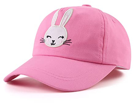 XIAOHAWANG Berretto da Bambino in Cotone Ricamo Orso Cappello da Coniglio per Neonata Cappelli da Sole 6 Mesi-10 Anni (Caprifoglio, 6-24 Mesi)