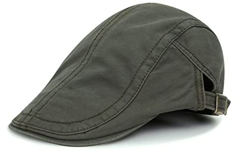 Schirmmütze Herren Barett Cap Herren Baskenmütze Einstellbar Schiebermütze Flatcap Herren Baumwolle Vintage Style Schiebermütze Flatcap Gatsby Ivy Irish Hat Barett Schirmmütze 54-59cm (Grün)