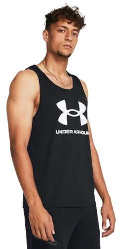 Under Armour Herren Sportstyle Logo Tank Top T-Shirt, (001) Schwarz/Weiß, 4X-Groß