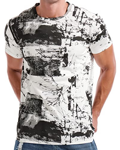 RONOMO Herren T-Shirt Street T-Shirt Qualität T-Shirt(FK weiß XXXL