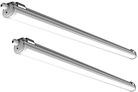 pureled 48W LED Feuchtraumleuchte IP65 150cm Wannenleuchte Kaltweiß 6000K Werkstatt Garage Keller (2er Set)