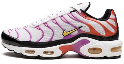 Nike Air Max Plus Damenschuhe (DZ3671-100, White/Black/Picante RED/Citron Pulse), 6.5