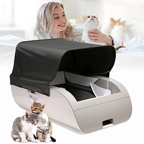 XDLYWUZIQ Selbstreinigende Katzentoilette, Automatische Große Katzentoilette Mit Haube, App-Steuerungsroboter-Katzentoilette Mit Katzentoiletteneinlagen Mit Hervorragender Geruchskontrolle,White