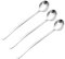 3 Pièces Cuillère à Café, 19,5cm Longue Cuillères à expresso en Acier Inoxydable, Cuillère à Sundaes Glace, Petites Cuillères Polies Miroir pour Thé Café Gâteaux Desserts(Tête ronde)