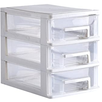 Cabilock Layers Transparent Desktop Drawer Type Storage Box Mini Cosmetics Organizer Sundries Holder for Office Home Bathroom White and Transparent Desktop Storage