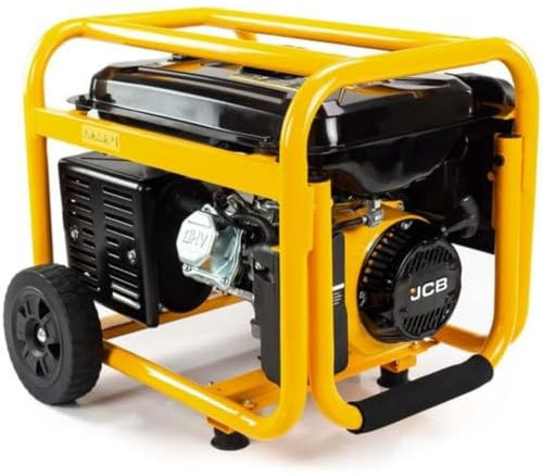 JCB 3.6kW / 4.5kVA Petrol Site Generator 115V / 230V 7.5hp 224cc JCB Engine Recoil Start Engine Heavy Duty Professional Use Trade Worksite Builder Powerful Workshop 3 Year Warranty