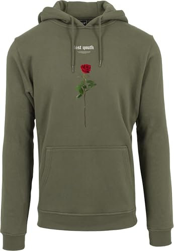 Mister Tee Herren Kapuzenpullover Lost Youth Rose Hoody Olive M