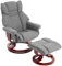 Blisswood Recliner Chair With Footstool, Swivel Recliner Sofa Chair Armchair Lounge 135° Reclining High Back Ergonomic Couch Bed Upto 160kg Weight Capacity With Tilt For Living Room (Fabric Grey)