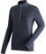 Maier Sports Jenna Rec, Half-Zip-Midlayer für Damen, Universell einsetzbarer Midlayer zum Skifahren und Wandern, dryprotec und Silverplus Technologie, Atmungsaktiv, Blau, 38