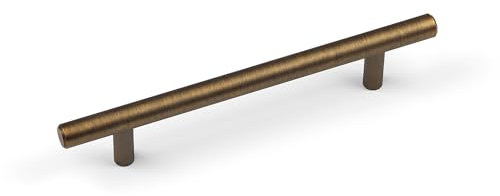 128mm Antique Brass Cabinet Handle Straight Bar Cupboard Door Drawer Pull T-Bar Wardrobe Furniture Replacement