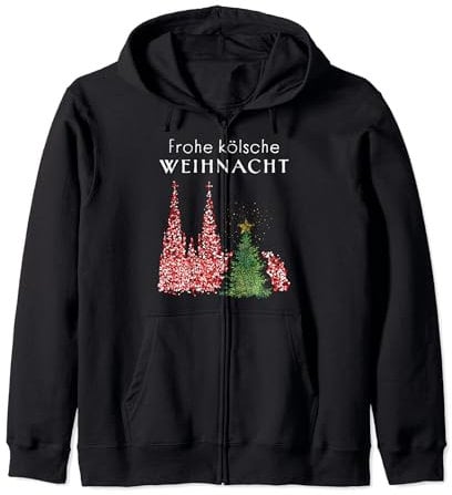 Frohe Weihnachten Kölsch Kölner Dom Konfetti Christbaum Xmas Kapuzenjacke