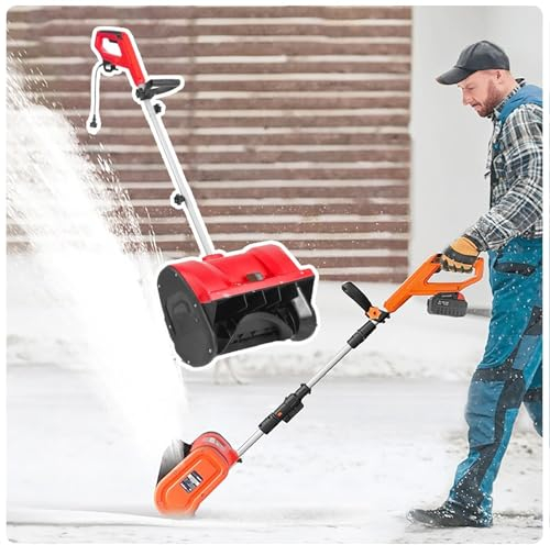 Pelle à neige électrique, souffleuse à neige, artefact de déneigement extérieur, petit chasse-neige pour routes scolaires avec poignée avant réglable et poteau télescopique, largeur de 12 pouces
