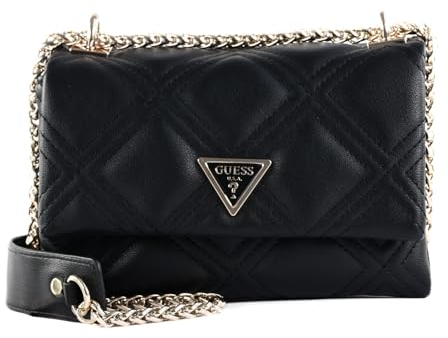 GUESS Damen Deesa Mini Convertible Flap, wandelbare Umhängetasche, Crossbody-Klappe, Schwarz