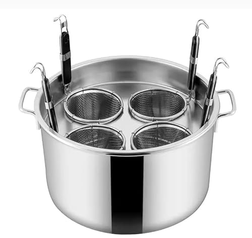 ZGFOZJGC Set cuocipasta con cestello colino, Set di pentole, Set cuocipasta a 3/4/5 Fori, pentola per Cucina Domestica pentola a Vapore per Ristorante, 4 Fori